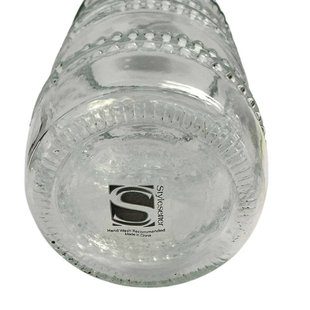 Stylesetter Clear Glass Beaded Dot Bottle with Swing Top Tight Seal Stopper - Picture 8 of 16